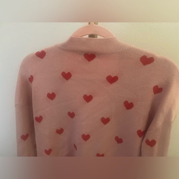Marled Reunited Clothing Heart Print Cardigan Sweater - Picture 7 of 8
